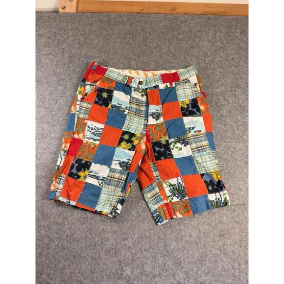 Loudmouth Other - Loudmouth Shorts Mens 35 Multi Color Patchwork Madras Plaid Floral Cotton Casual